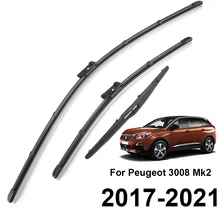 Windscreen Windshield Wiper Blades Set Front Rear Window Kit For Peugeot 3008 MK2 2017 2018 2019 2020 2021 Wipers 28