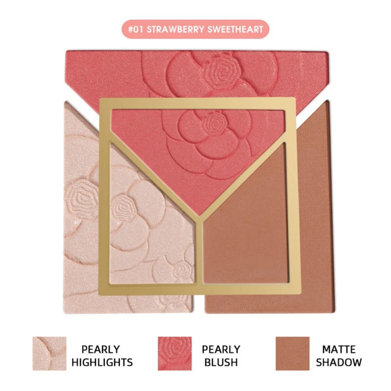 3 Colors Light And Shade Easy to Color Brigten Skin Dimensional Contour High Gloss Blush Palette Shimmer Blush
3 Colors Light And Shade Easy to Color Brigten Skin Dimensional Contour High Gloss Blush Palette Shimmer Blush