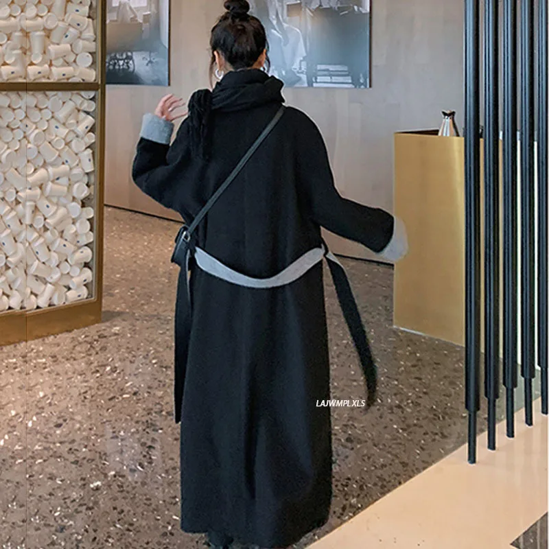 Fashion Black Vintage Woolen Coat 2021 Women Autumn Winter New Plus Size Female Long Section Coat Office Lady Belt Elegant
Fashion Black Vintage Woolen Coat 2021 Women Autumn Winter New Plus Size Female Long Section Coat Office Lady Belt Elegant