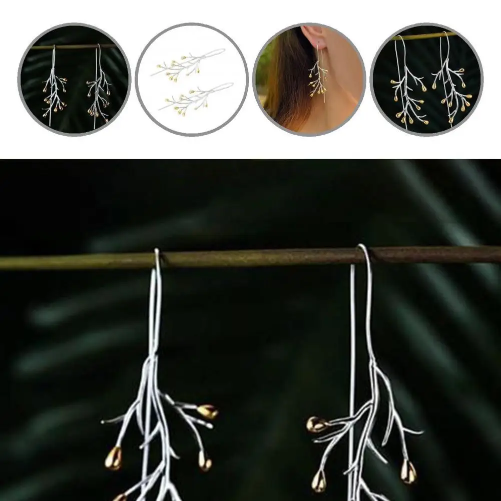 Lady 1 Pair Elegant Vintage Branches Shape Ear Line Earrings Women Dangle Earrings All Match for Wedding
Lady 1 Pair Elegant Vintage Branches Shape Ear Line Earrings Women Dangle Earrings All Match for Wedding