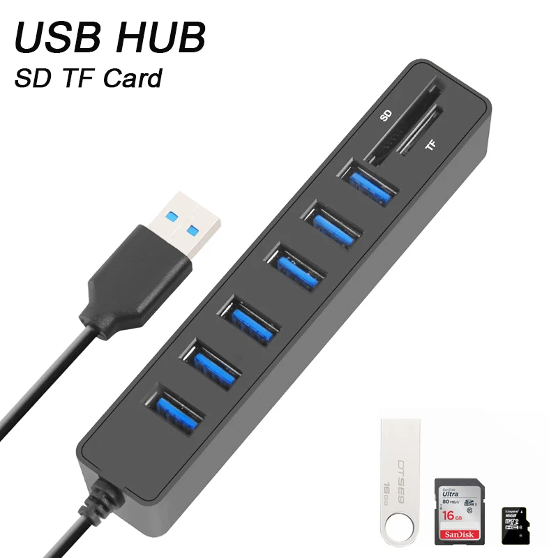USB-концентратор 3,0/2,0, разветвитель с несколькими USB-портами, устройство для чтения SD-и TF-карт, разветвитель с 3/6 портами, стандарта, для ПК, ноу...
USB-концентратор 3,0/2,0, разветвитель с несколькими USB-портами, устройство для чтения SD-и TF-карт, разветвитель с 3/6 портами, стандарта, для ПК, ноу...