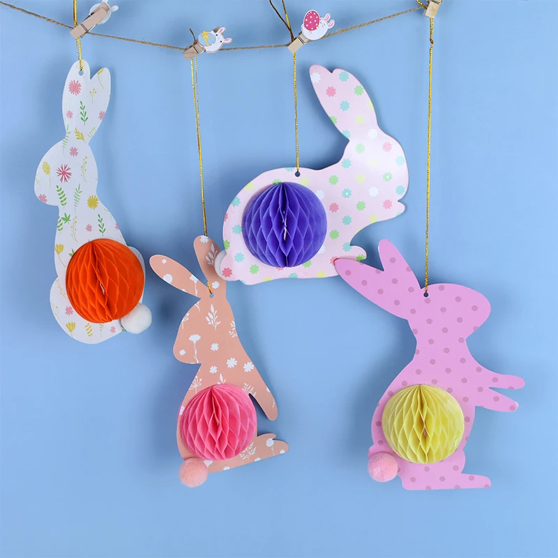 4pcs Easter Bunny Paper Carft Hanging Ornament Pendant Festival Wielkanoc Home Decor Kids Gift Happy Easter Birthday Party Decor 
4pcs Easter Bunny Paper Carft Hanging Ornament Pendant Festival Wielkanoc Home Decor Kids Gift Happy Easter Birthday Party Decor