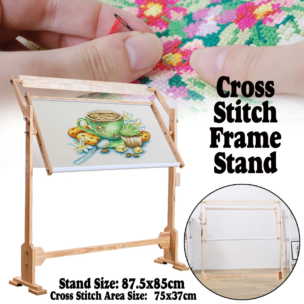 87.5x85cm Adjustment Solid Wooden Frames Tabletop Cross Stitch Frame Embroidery Floor Stand for Needlework Sewing Handmade Tools
87.5x85cm Adjustment Solid Wooden Frames Tabletop Cross Stitch Frame Embroidery Floor Stand for Needlework Sewing Handmade Tools