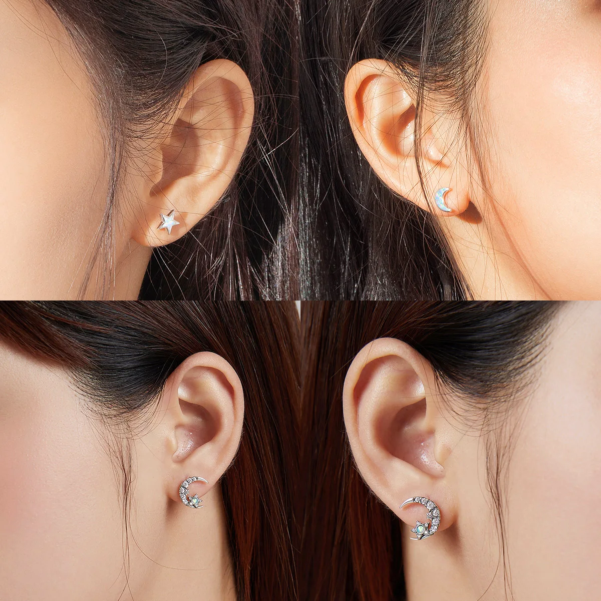 YAONUAN S925 Sterling Silver Ear Studs Inlay Crystal/Zircon Star Moon Earring Trendy Female Fine Jewelry Sailor Moon Accessories
YAONUAN S925 Sterling Silver Ear Studs Inlay Crystal/Zircon Star Moon Earring Trendy Female Fine Jewelry Sailor Moon Accessories