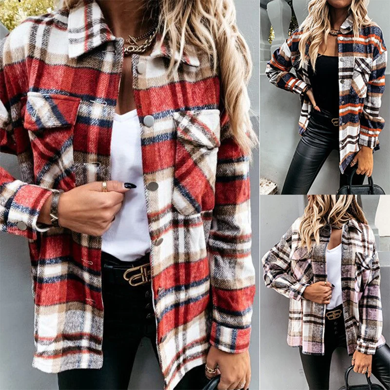 Women's Shirt Plaid Coats Vintage Spring Autumn Thin Jacket Female Outwear Fashion 2021 Long Sleeve Elegant Oversize Blouses
Women's Shirt Plaid Coats Vintage Spring Autumn Thin Jacket Female Outwear Fashion 2021 Long Sleeve Elegant Oversize Blouses