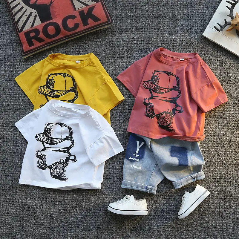 Baby Boy's Clothing Set Summer White Yellow Orange Children Sport Suit Jean Shorts Toddler Fashion Clothes Sets 2023 Summer
Baby Boy's Clothing Set Summer White Yellow Orange Children Sport Suit Jean Shorts Toddler Fashion Clothes Sets 2023 Summer