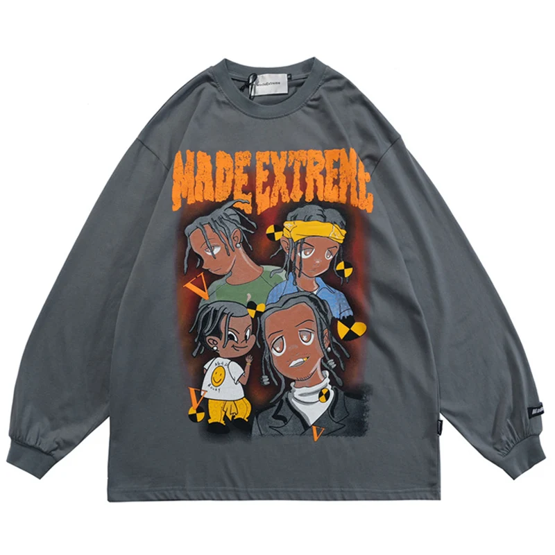 Male O-neck Long Sleeve T-shirt Couple Gray Loose tees Unisex Oversized 100%Cotton Hip Hop Top Mens Anime Cartoon Print T shirts
Male O-neck Long Sleeve T-shirt Couple Gray Loose tees Unisex Oversized 100%Cotton Hip Hop Top Mens Anime Cartoon Print T shirts