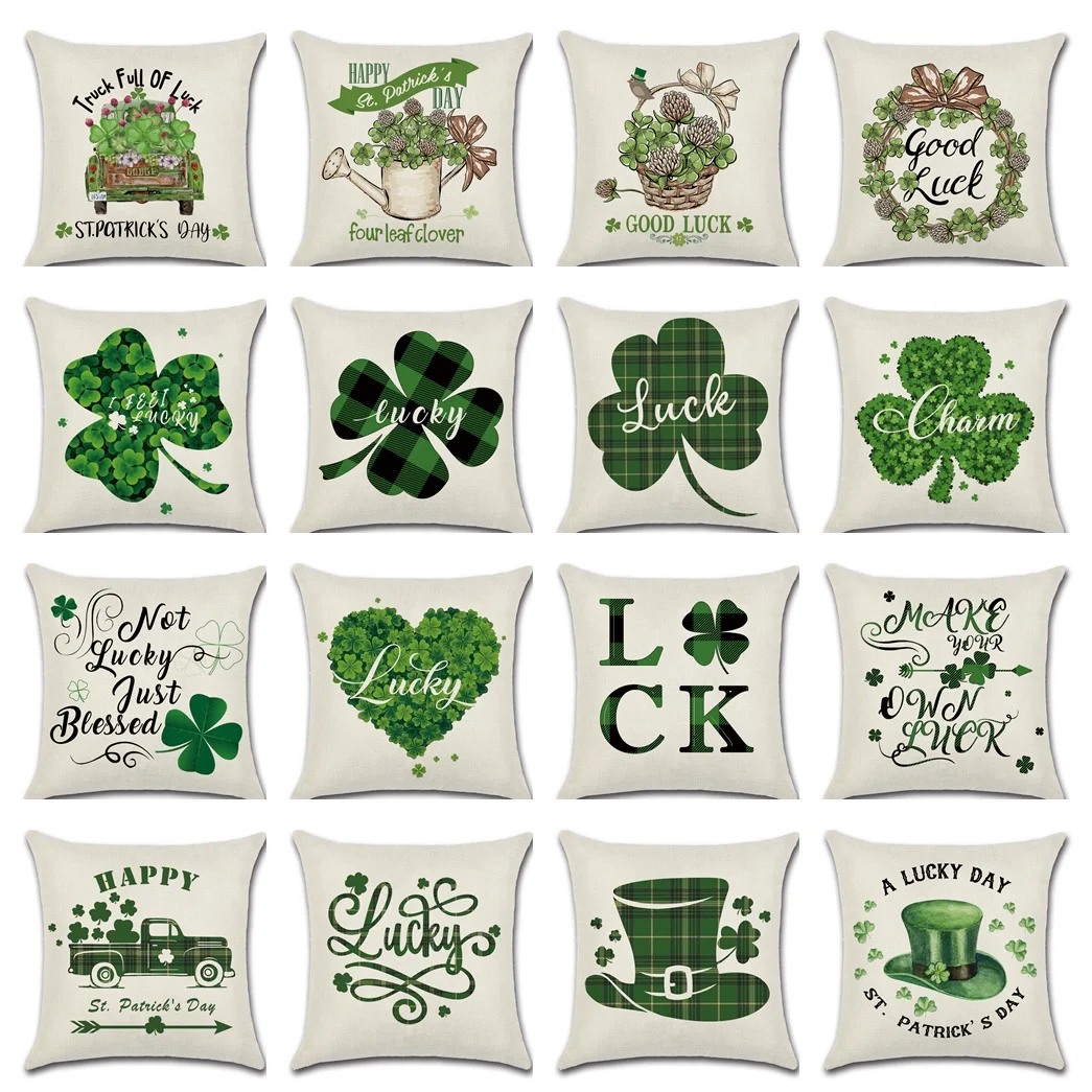 St. Patrick's Day Cushion Cover Letter Truck Pillowcase Green Leaves Hat Garland Pillow Cases Linen Car Pillow Covers Home Decor
St. Patrick's Day Cushion Cover Letter Truck Pillowcase Green Leaves Hat Garland Pillow Cases Linen Car Pillow Covers Home Decor