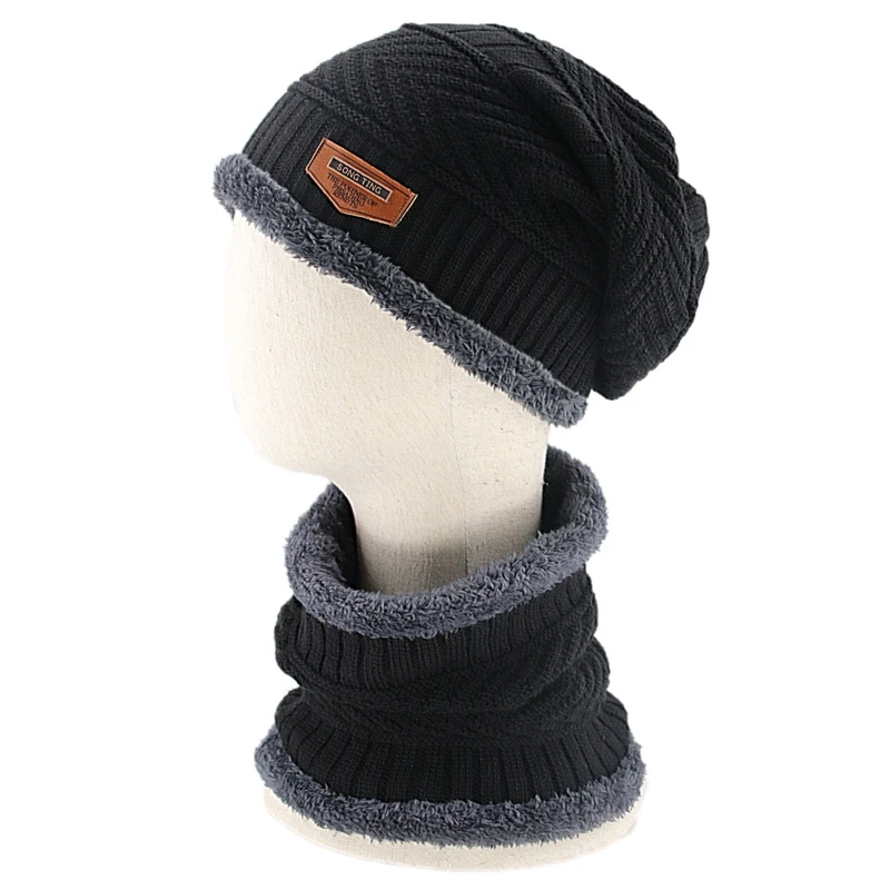 2Pcs Winter Chunky Knit Beanie Hat Circle Scarf Set Plush Lined Warm Skull Cap
2Pcs Winter Chunky Knit Beanie Hat Circle Scarf Set Plush Lined Warm Skull Cap