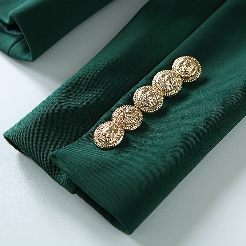 TOP QUALITY Newest 2021 Baroque Designer Blazer Women's Metal Lion Buttons Double Breasted Blazer Jacket Size S-XXXL Dark Green
TOP QUALITY Newest 2021 Baroque Designer Blazer Women's Metal Lion Buttons Double Breasted Blazer Jacket Size S-XXXL Dark Green