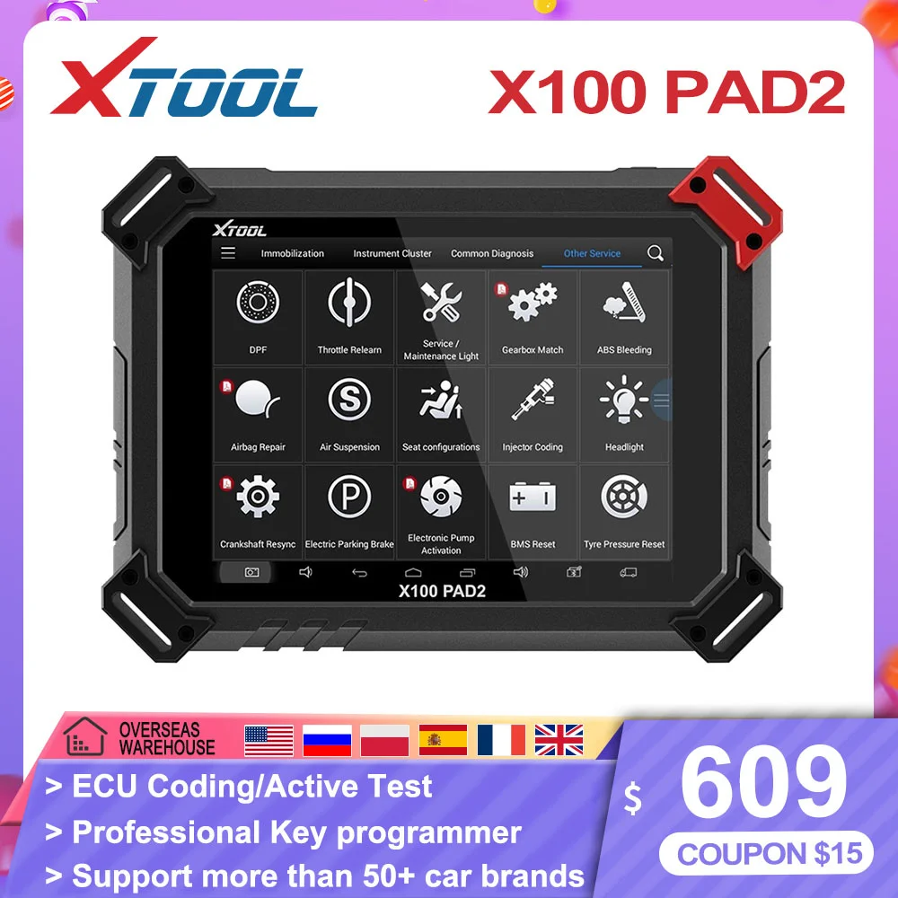 XTOOL X100 PAD2 Car Key programmer OBD2 Auto scanner 4 System diagnostic tool code reader for VW 4th&5th IMMO update Online
XTOOL X100 PAD2 Car Key programmer OBD2 Auto scanner 4 System diagnostic tool code reader for VW 4th&5th IMMO update Online