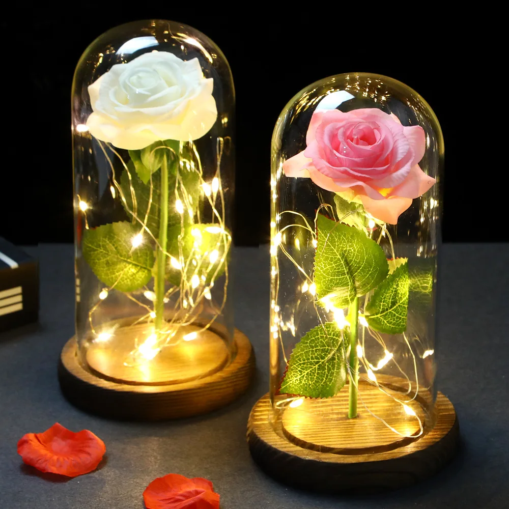 Beauty And The Beast Gold Foil Galaxy Rose Flower LED Light Artificial Flower In A Glass Dome Mother Day Valentine Gift For Girl
Beauty And The Beast Gold Foil Galaxy Rose Flower LED Light Artificial Flower In A Glass Dome Mother Day Valentine Gift For Girl