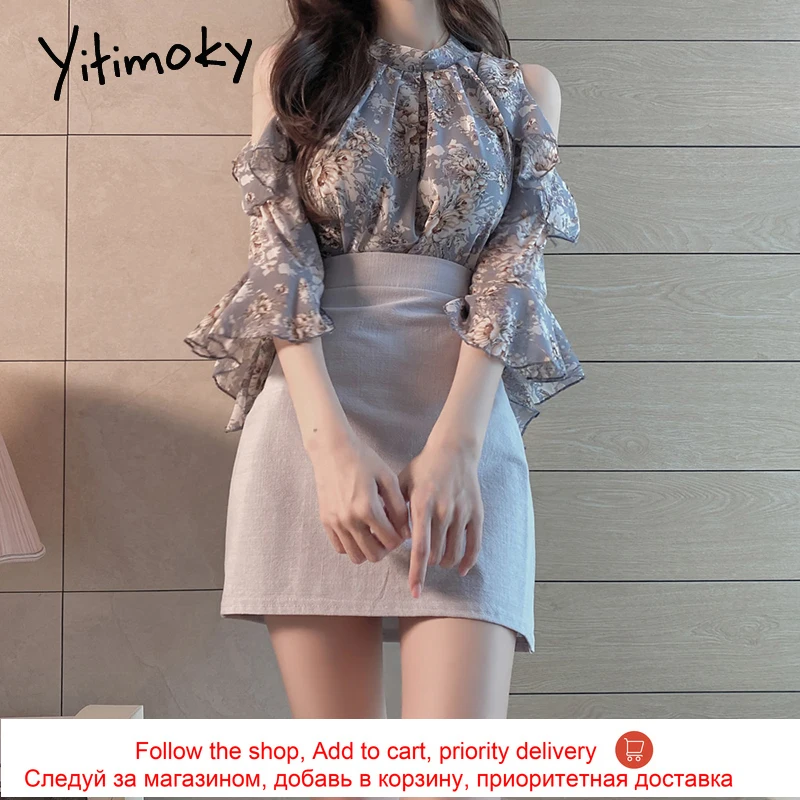 Yitimoky Chiffon Blouse Women Print Floral Plus Size Flare Sleeve Strapless Three Quarter O-Neck Summer 2021 Casual Shirts New
Yitimoky Chiffon Blouse Women Print Floral Plus Size Flare Sleeve Strapless Three Quarter O-Neck Summer 2021 Casual Shirts New