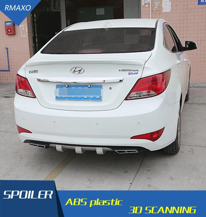 Для HYUNDAI Verna диффузор бамперы Комплект тела спойлер 2013 2018 для Accent 4CK ABS задняя губа
