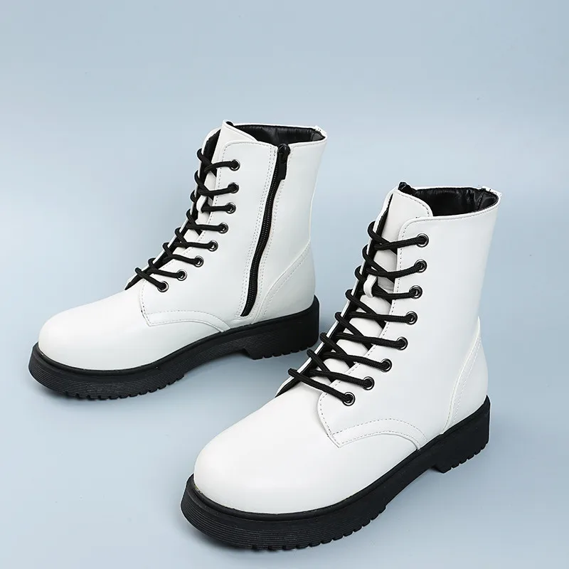 2021 Women's Autumn And Winter New Korean Fashion British Round Toe Lace Side Zipper Martin Boots Women 
2021 Women's Autumn And Winter New Korean Fashion British Round Toe Lace Side Zipper Martin Boots Women