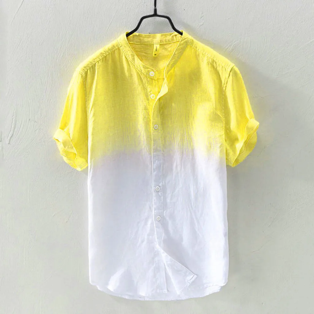 Summer Men Linen Shirt Gradient Short Sleeve Top Down Collar Button Top Male Casual Hawaiian Shirts Dropshipping
Summer Men Linen Shirt Gradient Short Sleeve Top Down Collar Button Top Male Casual Hawaiian Shirts Dropshipping
