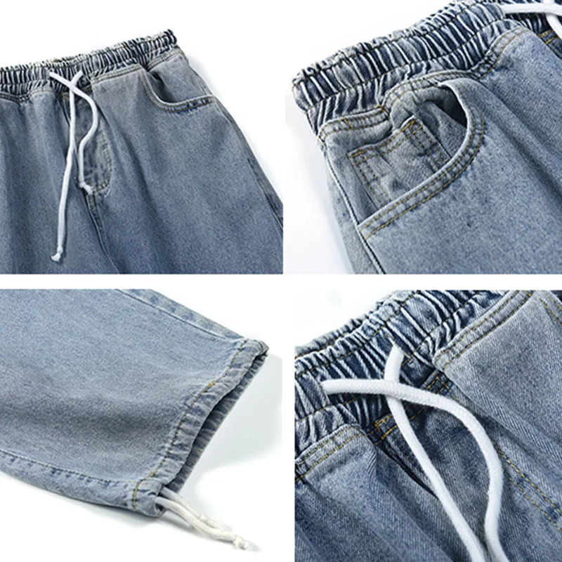 Men Jeans Autumn Large Size S-3XL Loose Mopping Drawstring Chic Denim Sagging Vintage Harajuku Male Baggy Straight Trousers Ins
Men Jeans Autumn Large Size S-3XL Loose Mopping Drawstring Chic Denim Sagging Vintage Harajuku Male Baggy Straight Trousers Ins