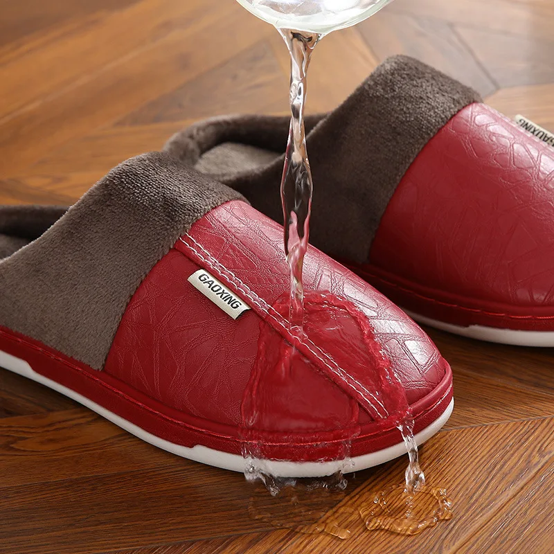 Leather Slippers Men's Winter Warmth Thick-soled Home Indoor Cotton Slippers Women's Plus Waterproof Thick-soled Slippers Shoes
Leather Slippers Men's Winter Warmth Thick-soled Home Indoor Cotton Slippers Women's Plus Waterproof Thick-soled Slippers Shoes