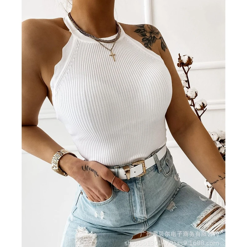 Mandylandy Vest Summer Fashion Halter O-Neck Slim Vest Women's Casual Sleeveless Solid Color Vest Top
Mandylandy Vest Summer Fashion Halter O-Neck Slim Vest Women's Casual Sleeveless Solid Color Vest Top