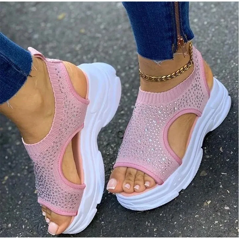 Shoes Women Platform Sandals 2021 Slip on Stretch Fabric Summer Women's Comfort Walking Ladies Sandalias Female Casual Footwear
Shoes Women Platform Sandals 2021 Slip on Stretch Fabric Summer Women's Comfort Walking Ladies Sandalias Female Casual Footwear