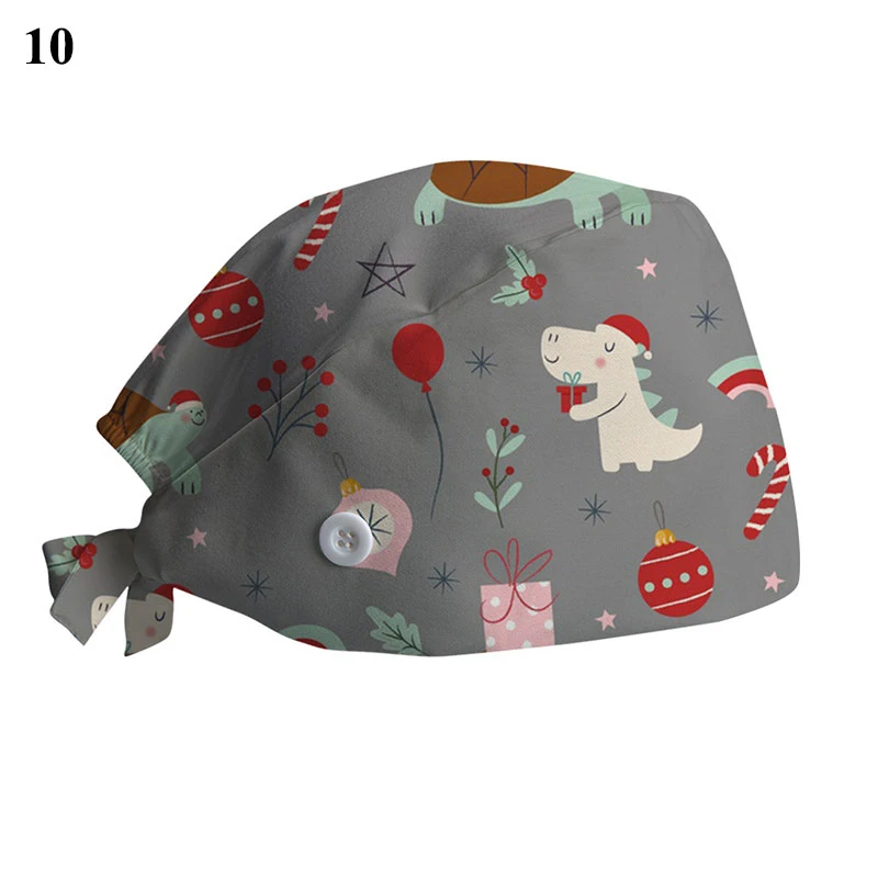 Christmas Nursing Hat Scrub Cap Cartoon Printing Pet Hat Unisex Casual Scrub Cap Printed Button Work Hat Pure Cotton Baotou Cap
Christmas Nursing Hat Scrub Cap Cartoon Printing Pet Hat Unisex Casual Scrub Cap Printed Button Work Hat Pure Cotton Baotou Cap