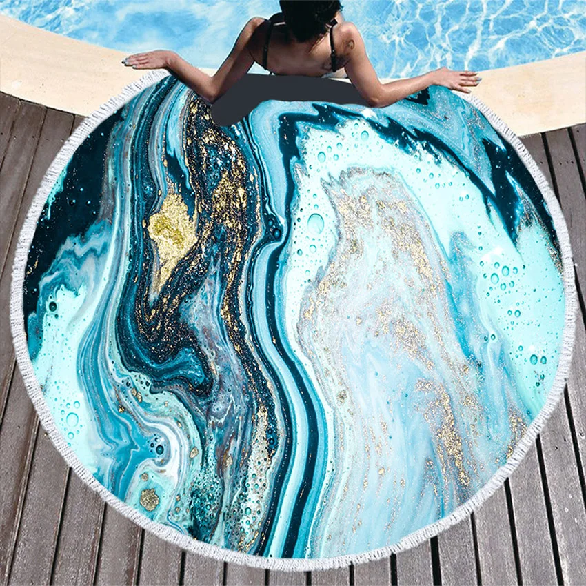 Голубое летнее круглое пляжное полотенце с абстрактным мрамором, плотное Спортивное банное полотенце для душа, коврик для йоги с кисточкам... 
Голубое летнее круглое пляжное полотенце с абстрактным мрамором, плотное Спортивное банное полотенце для душа, коврик для йоги с кисточкам...