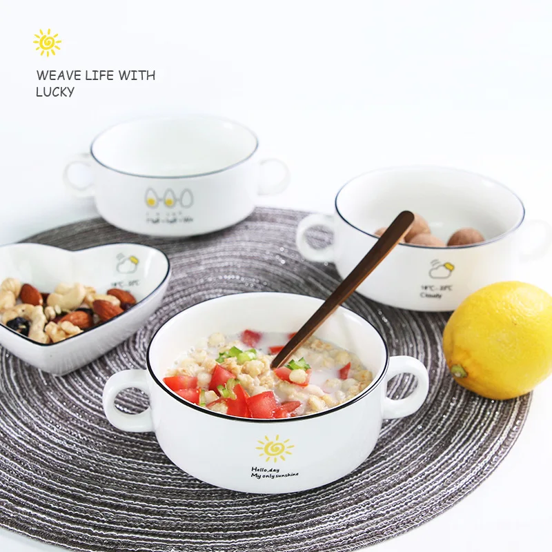 Ceramic Double Ear Bowl Soup Bowl Children's Food Breakfast Steamed Cup Egg Soup Cartoon Free shipping
Ceramic Double Ear Bowl Soup Bowl Children's Food Breakfast Steamed Cup Egg Soup Cartoon Free shipping