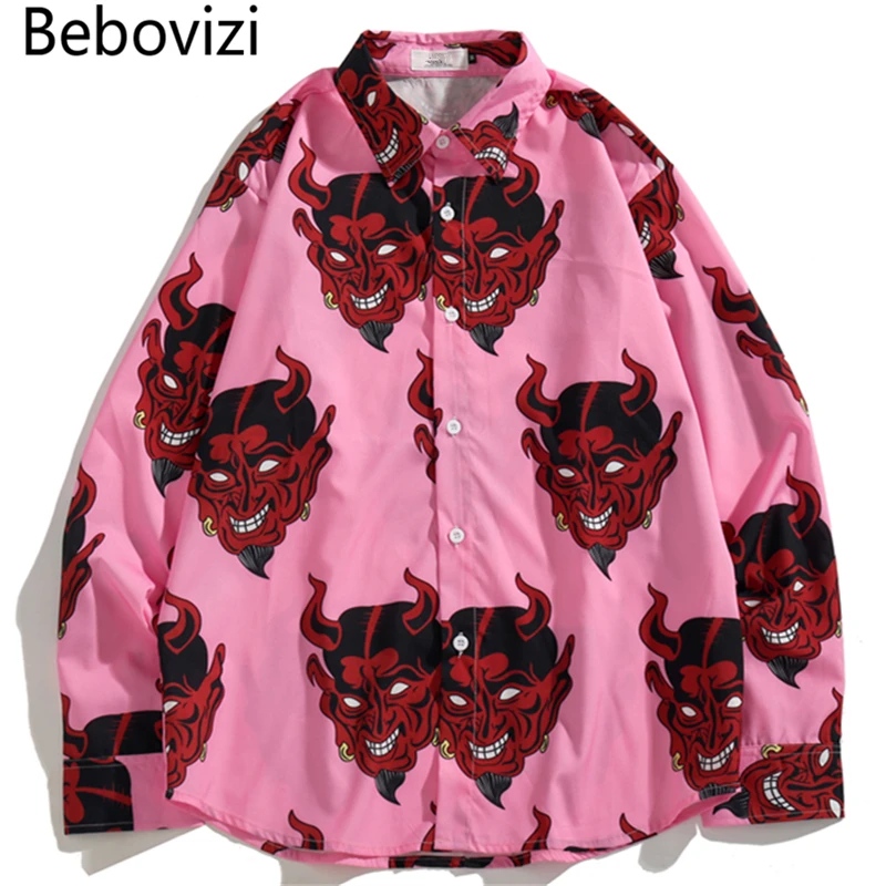 Bebovizi Japanese Style Devil Print Clothes Streetwear Shirts Mens Casual Long Sleeve Shirt Camisas Hip Hop Shirts Tops
Bebovizi Japanese Style Devil Print Clothes Streetwear Shirts Mens Casual Long Sleeve Shirt Camisas Hip Hop Shirts Tops