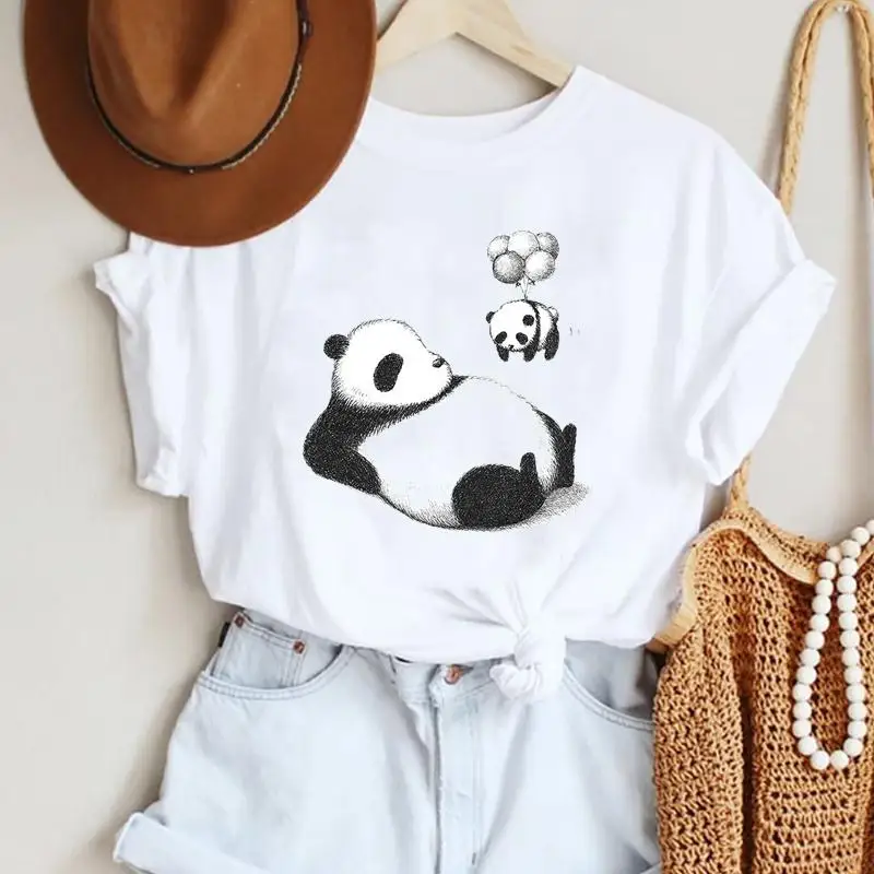 Женская футболка с принтом панды, Повседневная футболка с коротким рукавом, весна-лето 2022
Женская футболка с принтом панды, Повседневная футболка с коротким рукавом, весна-лето 2022
