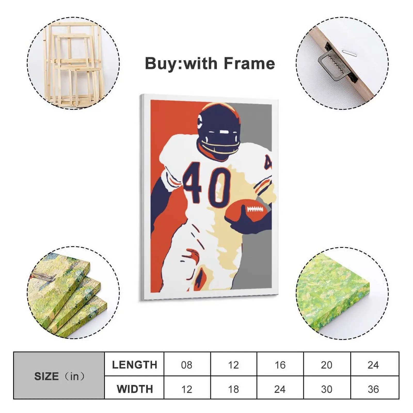 Decor 40 Gayle Sayers Print Painting Canvas Hang A Picture for Living Room Wall Room Posters With Frame Modern Home
Decor 40 Gayle Sayers Print Painting Canvas Hang A Picture for Living Room Wall Room Posters With Frame Modern Home