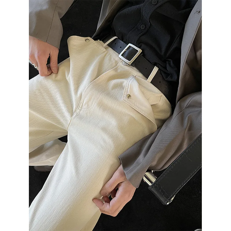 The four seasons design feeling white trousers fashion male loose straight pants temperament trend trousers
The four seasons design feeling white trousers fashion male loose straight pants temperament trend trousers