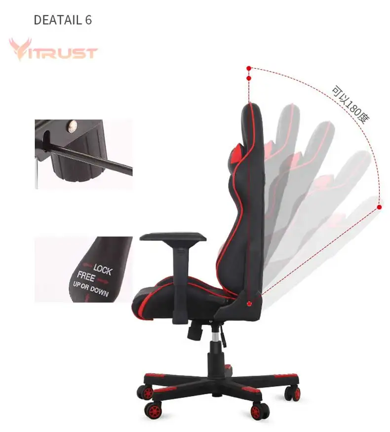 

Gaming Chair Racing Office Computer Game Chair Ergonomic Backrest and Seat Height Adjustment Recliner Swivel Rocker
