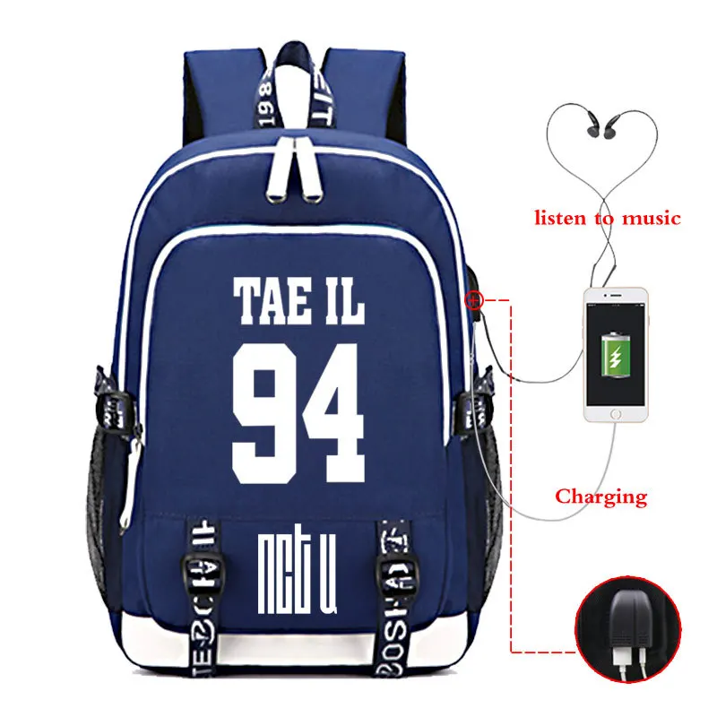 NCT Pattern Leisure Travel Backpack USB Charging Backpack With Headphone Hole Campus Student Bag Teenagers Bag Dropshipping
NCT Pattern Leisure Travel Backpack USB Charging Backpack With Headphone Hole Campus Student Bag Teenagers Bag Dropshipping