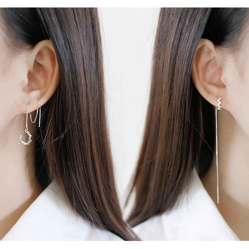 925 Sterling Silver Cubic Zirconia Half Round Long Tassel Earrings for Women Girl Party Birthday Gift Drop Earring 925 Jewelry
925 Sterling Silver Cubic Zirconia Half Round Long Tassel Earrings for Women Girl Party Birthday Gift Drop Earring 925 Jewelry