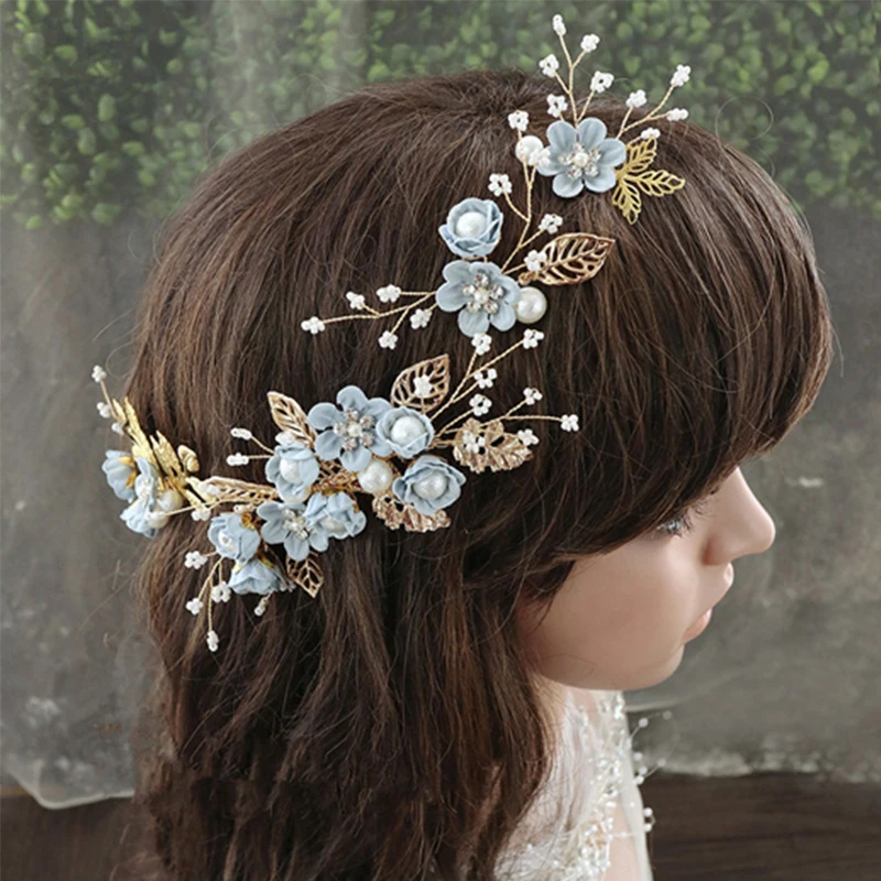 

4Pcs/Set Flower Pearls Bridal Hair Combs Retro Elegant Delicate Wedding Prom Dinner Party Hairpin Headdress