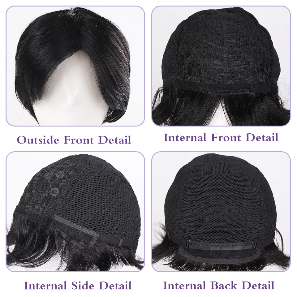 Волосы мужские прямые короткие натуральные черные | Шиньоны и парики
