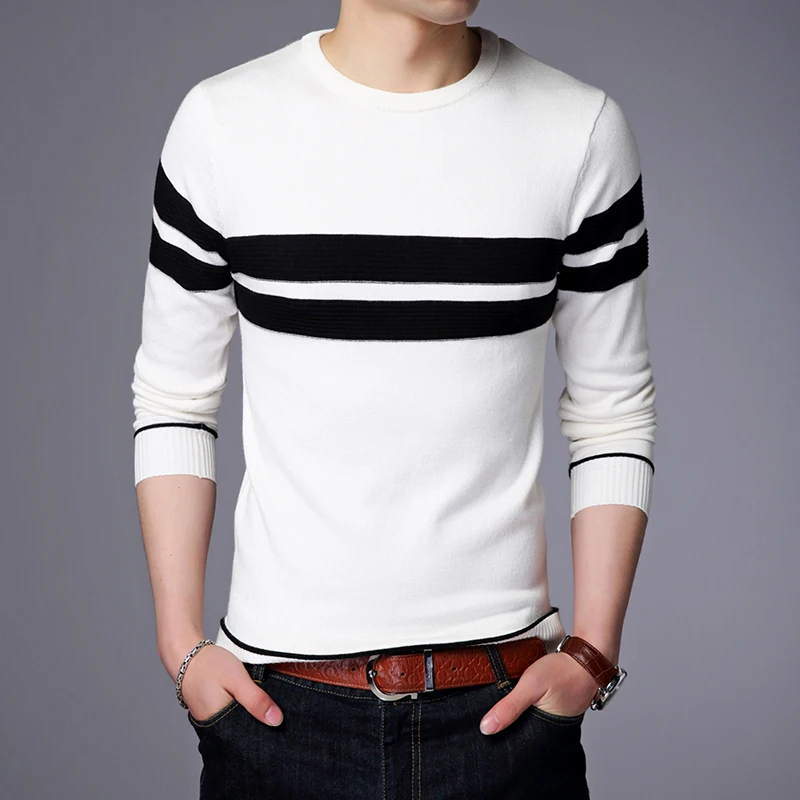 2021 Spring autumn sweater Men long-sleeved round neck striped Knitted sweaters jke1951 
2021 Spring autumn sweater Men long-sleeved round neck striped Knitted sweaters jke1951