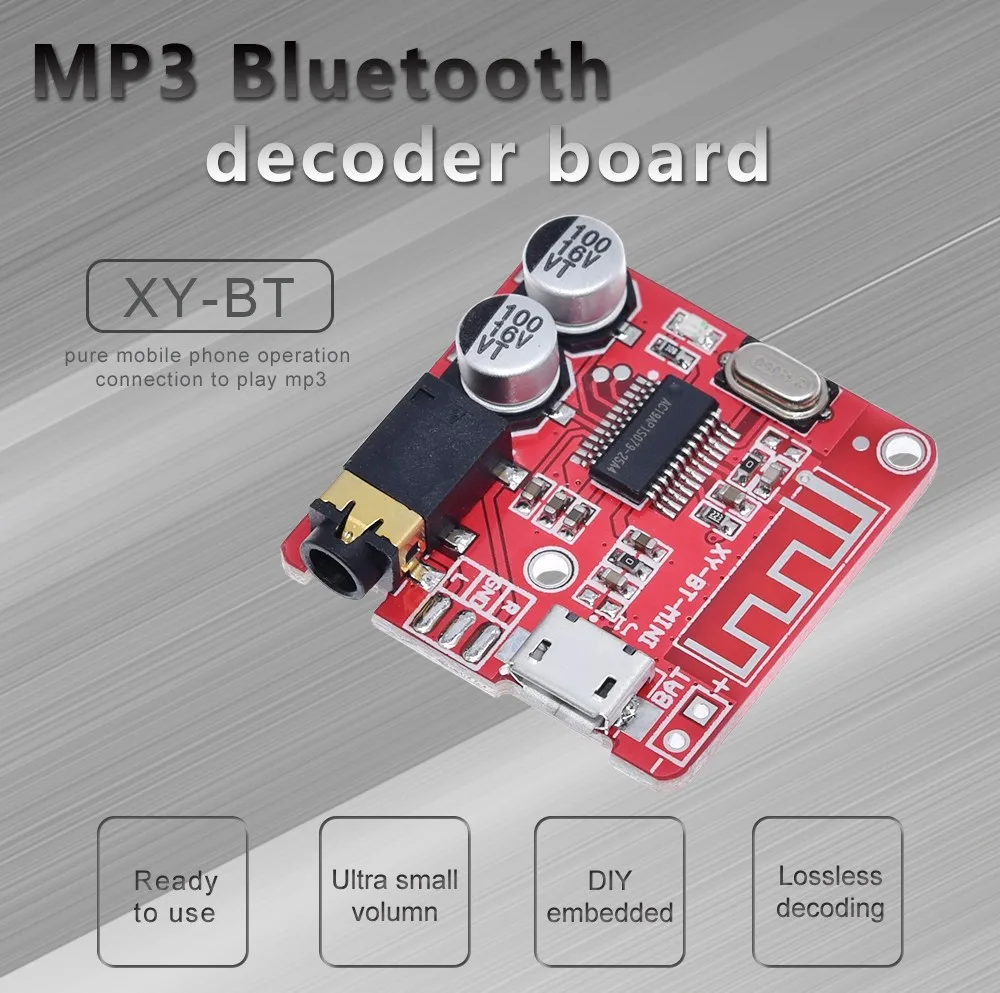 1 шт. Мини Bluetooth 4,1 аудио приемник MP3 декодер усилитель семейная плата беспроводной стерео музыкальный модуль XY-BT-Mini
1 шт. Мини Bluetooth 4,1 аудио приемник MP3 декодер усилитель семейная плата беспроводной стерео музыкальный модуль XY-BT-Mini