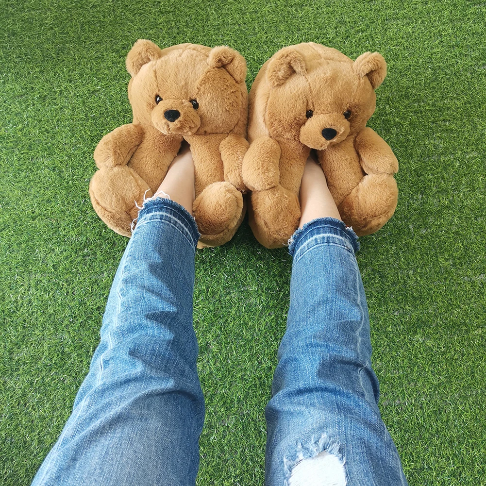 26cm Cute Teddy Bear Slippers Female Indoor Cartoon Floor Plush Warm Flip-flops Fashionable Female Shoes Chaussure Femme
26cm Cute Teddy Bear Slippers Female Indoor Cartoon Floor Plush Warm Flip-flops Fashionable Female Shoes Chaussure Femme