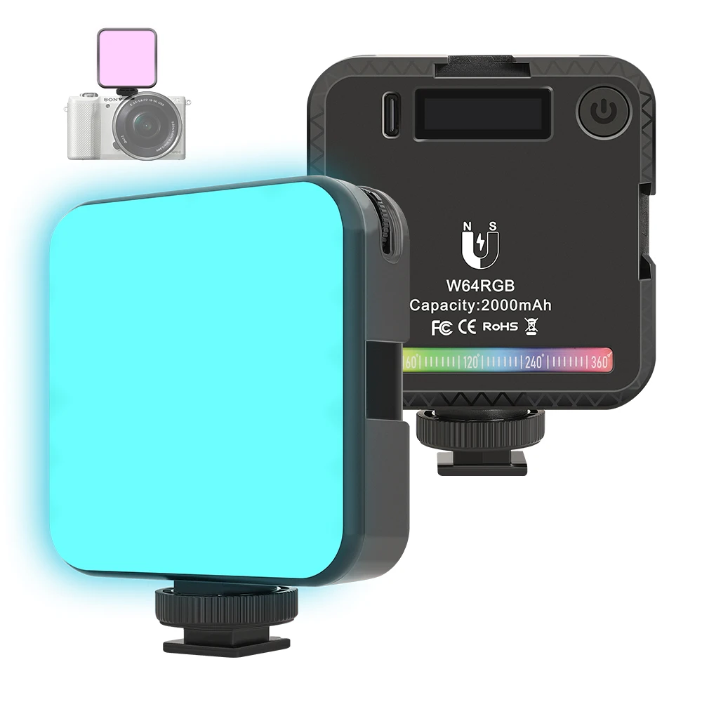 SH W64 RGB Video Light Magnetic LED Camera Light 2500-9000K 2000mAh With Diffuser Effect Vlog Fill Light Photography Lighting
SH W64 RGB Video Light Magnetic LED Camera Light 2500-9000K 2000mAh With Diffuser Effect Vlog Fill Light Photography Lighting