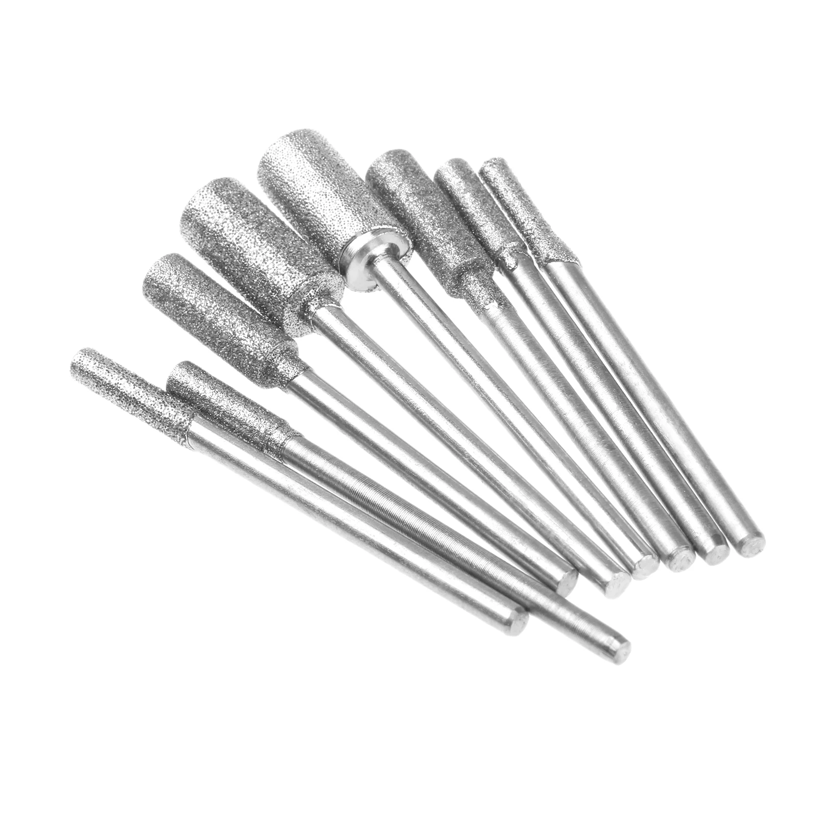 8Pcs 2.5/3/4/6mm Diamond Grinding Head Mounted Points Bit 2.35mm Shank Jade Stone Carving Polishing for Dremel Rotary Tool
8Pcs 2.5/3/4/6mm Diamond Grinding Head Mounted Points Bit 2.35mm Shank Jade Stone Carving Polishing for Dremel Rotary Tool