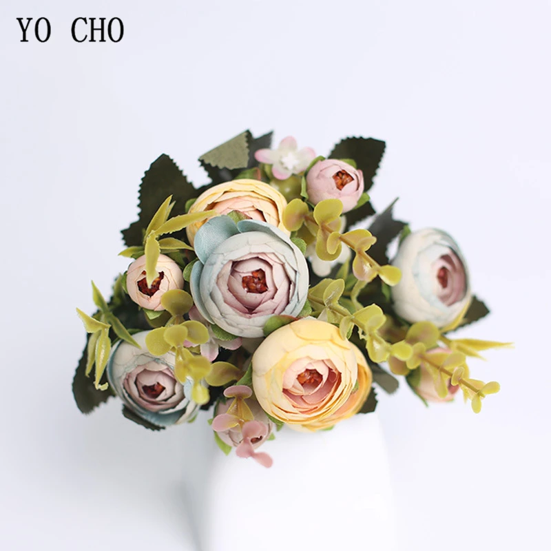 YO CHO tea rose bouquet high-quality silk artificial flowers home decoration wedding banquet fake plants fake roses
YO CHO tea rose bouquet high-quality silk artificial flowers home decoration wedding banquet fake plants fake roses