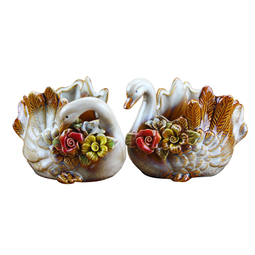 1 Pair Swan Shaped Ceramic Storage Box Flower Pot Living Room Desktop Decoration Crafts Home Decor Accessories
1 Pair Swan Shaped Ceramic Storage Box Flower Pot Living Room Desktop Decoration Crafts Home Decor Accessories