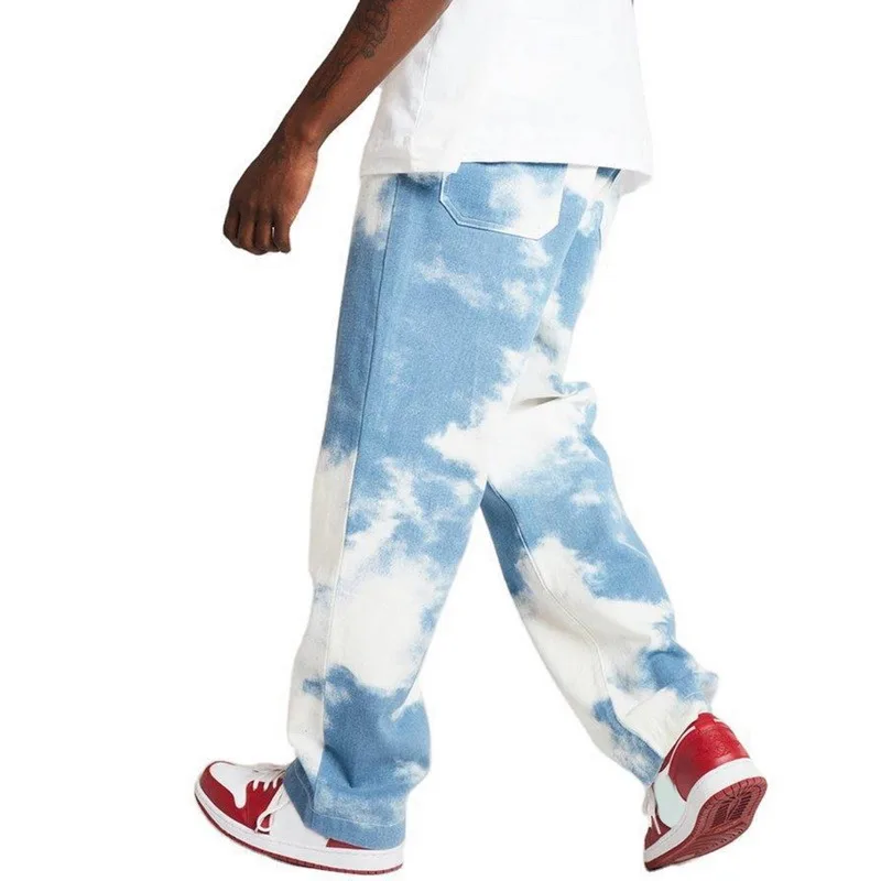 Men's Jeans Tie-dye Sky White Cloud Pattern Trousers Casual Loose Straight-leg Jeans Street Clothing High Street штаны мужские
Men's Jeans Tie-dye Sky White Cloud Pattern Trousers Casual Loose Straight-leg Jeans Street Clothing High Street штаны мужские