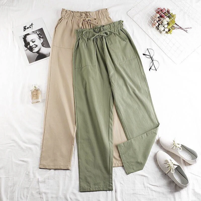 Loose Light Cotton Casual Style Female Pants Streetwear Sporty Regular Drawstring Elastic Waist Trousers For Everyday Wear
Loose Light Cotton Casual Style Female Pants Streetwear Sporty Regular Drawstring Elastic Waist Trousers For Everyday Wear
