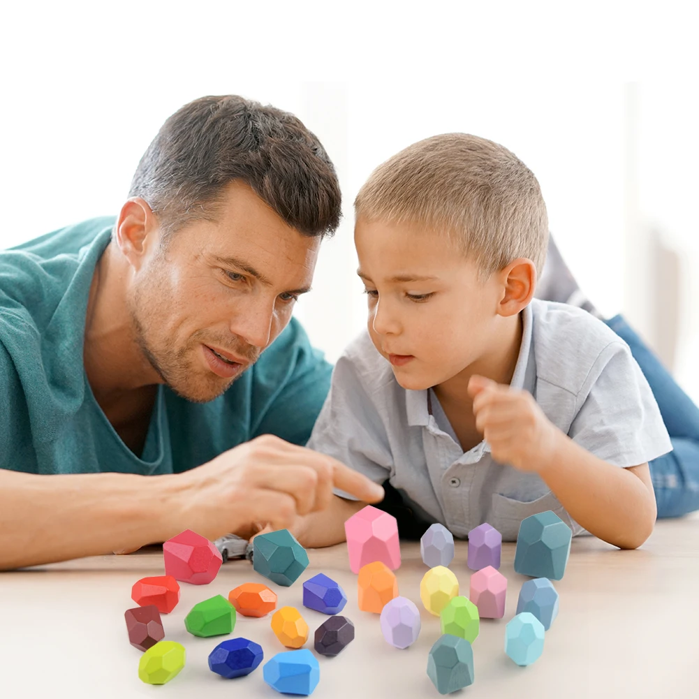 Children Wooden Colored Stone Building Block Creative Nordic Style Stacking Game Montessori Balance Toys for Children
Children Wooden Colored Stone Building Block Creative Nordic Style Stacking Game Montessori Balance Toys for Children