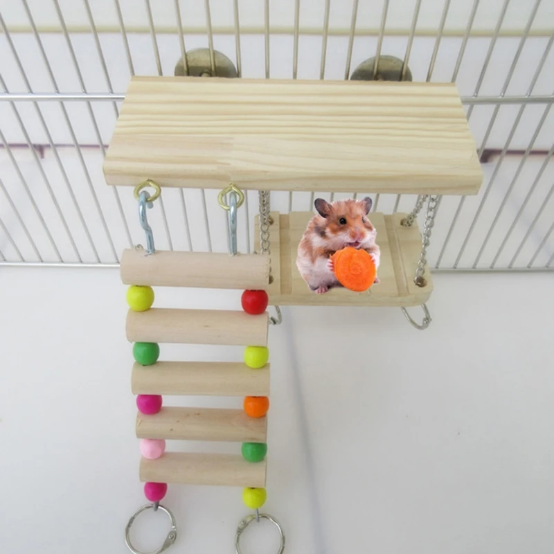 Hamster Wood Platform with Chew Toys Chinchilla Climbing Ladder Cage Accessories
Hamster Wood Platform with Chew Toys Chinchilla Climbing Ladder Cage Accessories