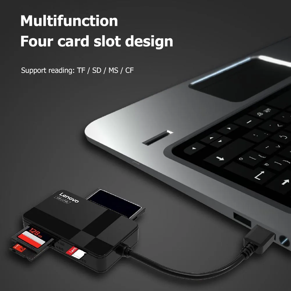 Кардридер Lenovo D303 USB 3 0 4 в 1 безопасное считывание карт TF/SD/CF/MS 5 Гбит/с поддержка