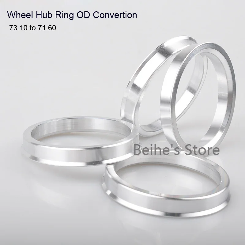 

4 шт., центральные кольца для ступицы колеса из алюминиевого сплава, центральное кольцо втулки OD 73,1 мм до ID 71,6 мм