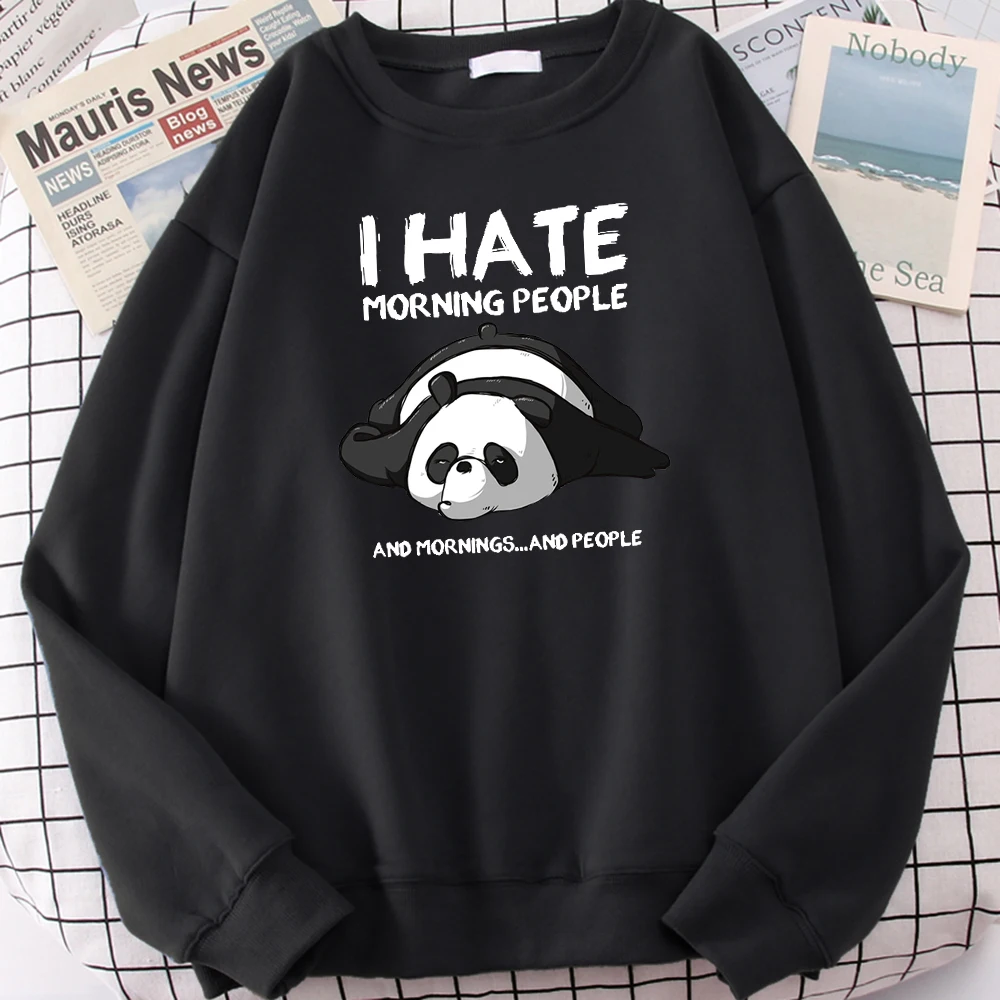 

Lazy Panda I Hate Morning People Prints Hoody Woman Casual Oversize Sweatshirt Autumn Fashion Fleece Hoody Harajuku Soft Clothes